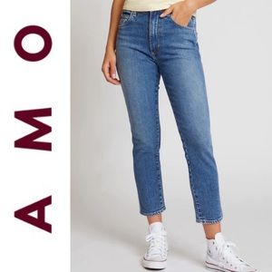 AMO Denim Chelsea Crop Hope Premium Denim Best High Rise Jeans